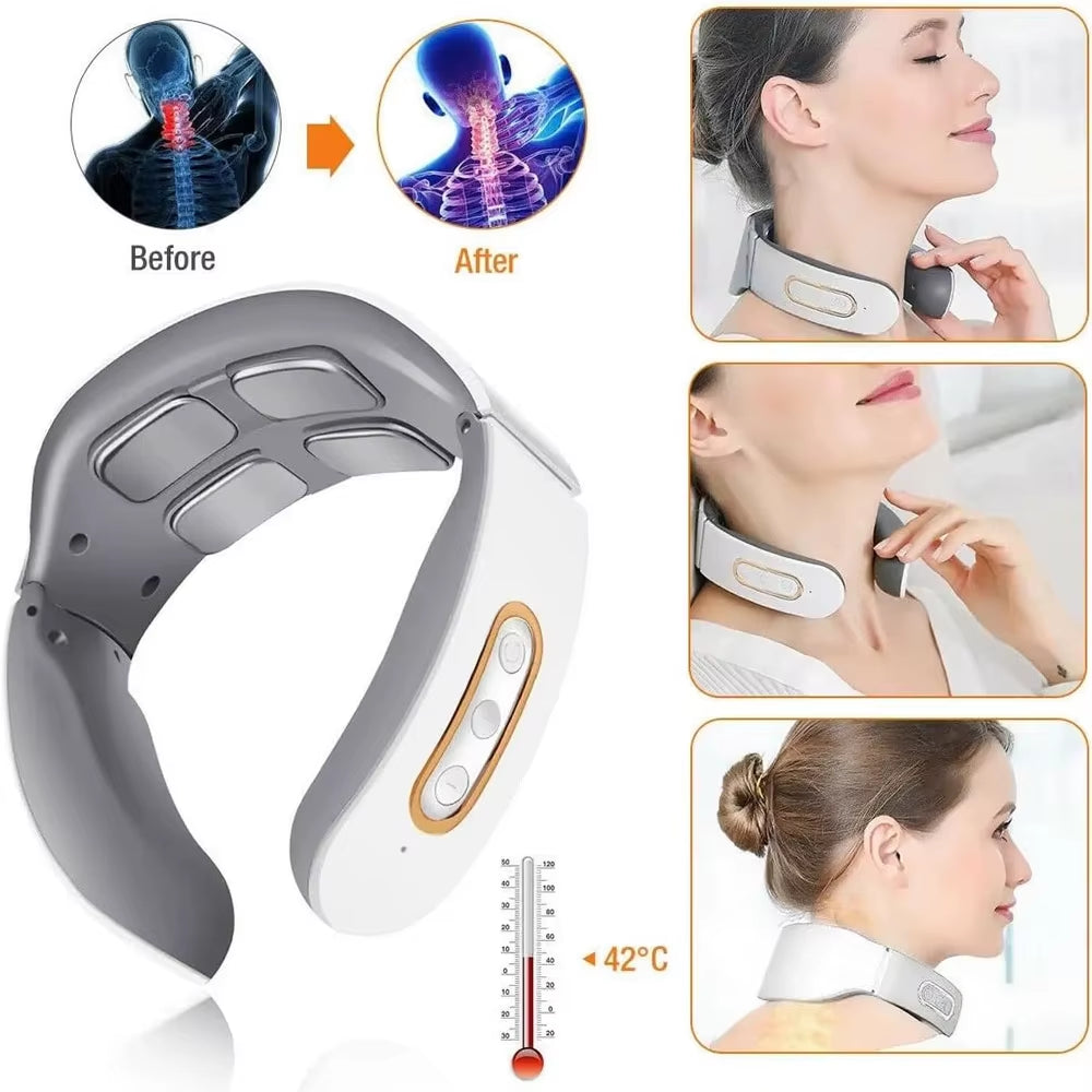1Pc Cervical Massager Protable Mini Neck Shoulder Massager Deep Massage Neck Warm Pressing Neck Pressing Care